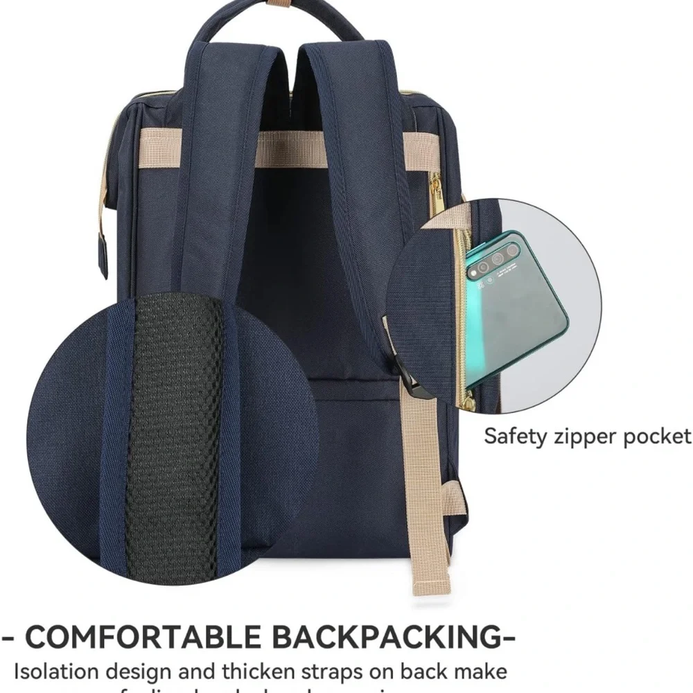 Navy Baby Diaper Backpack Tote - Versatile Baby Bag